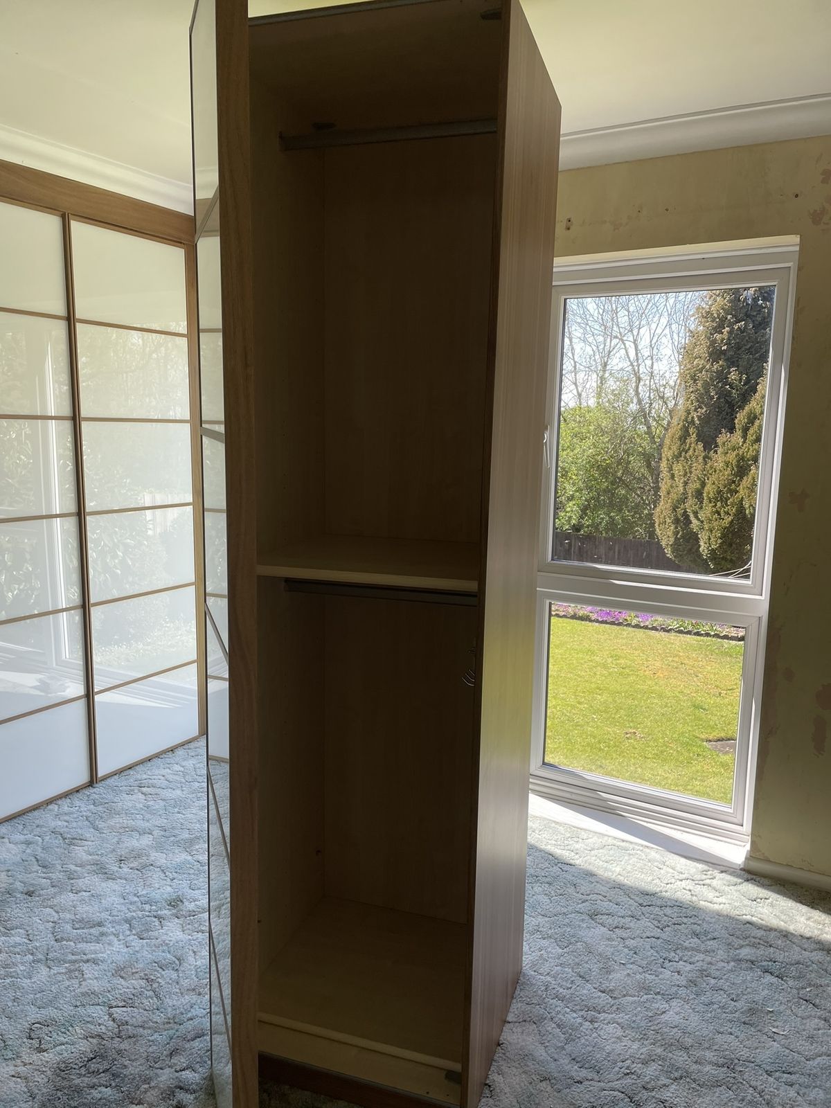 Nolte Single Wardrobe   Hinged Doors (Frosted Glass & Wood Finish) photo furniture