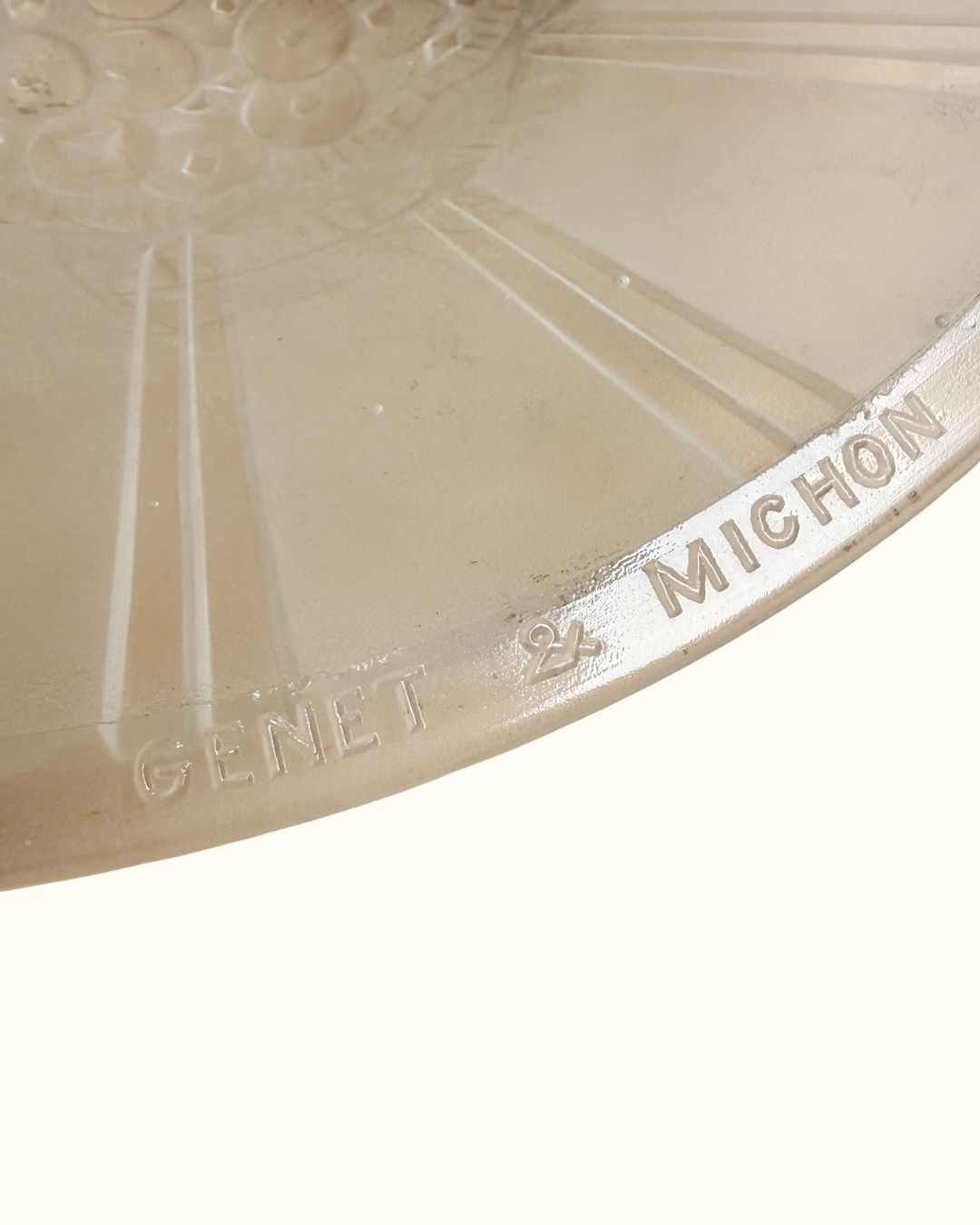 Lighting 1920s Genet & Michon French Art Nouveau Wrought Iron And Frosted Glass Chandelier photo