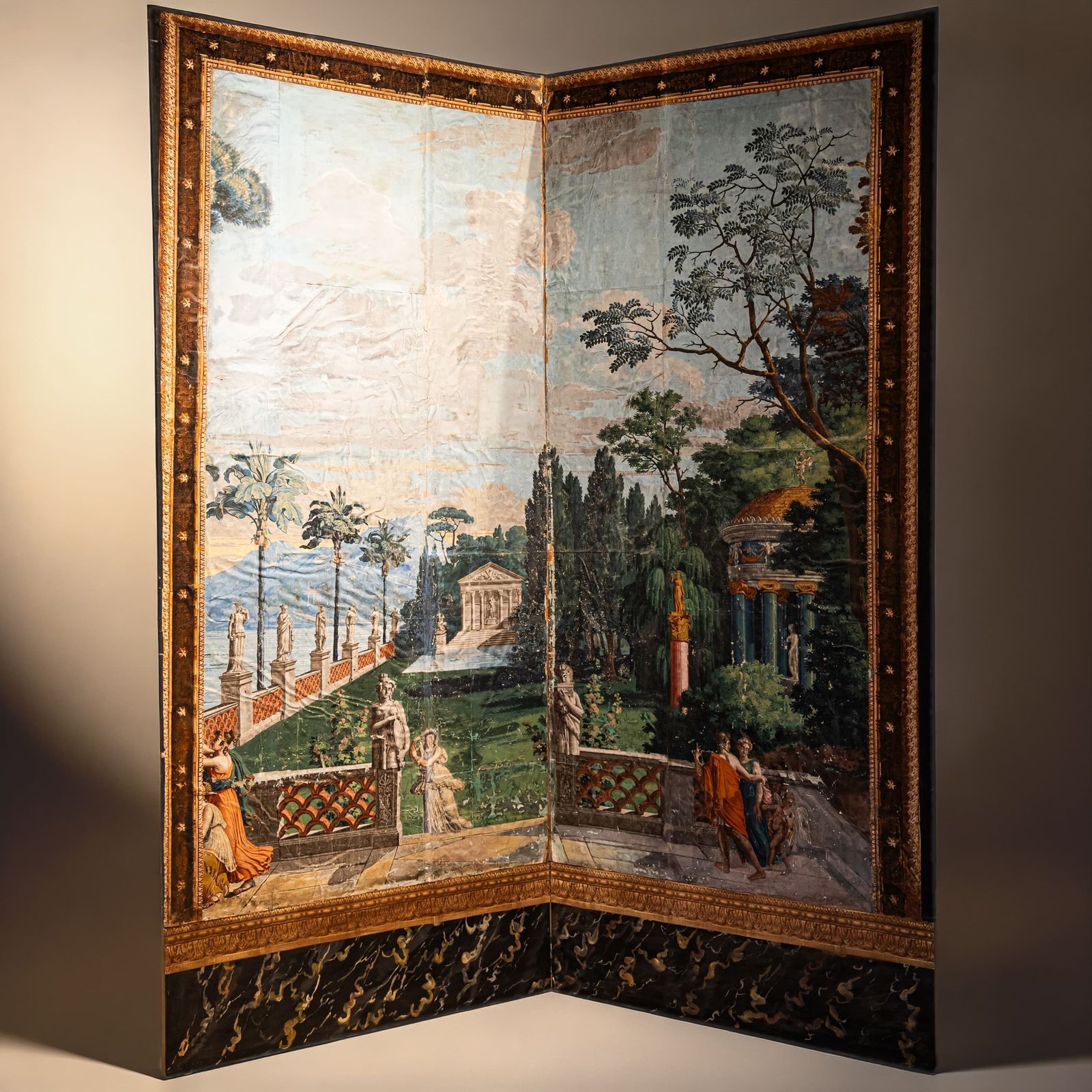 Twee Panelen Van Een Panoramisch Behang Door Joseph Dufour (1757–1824), Telemachus Op Het Eiland Van Calypso, Frankrijk, 1818 photo for sale