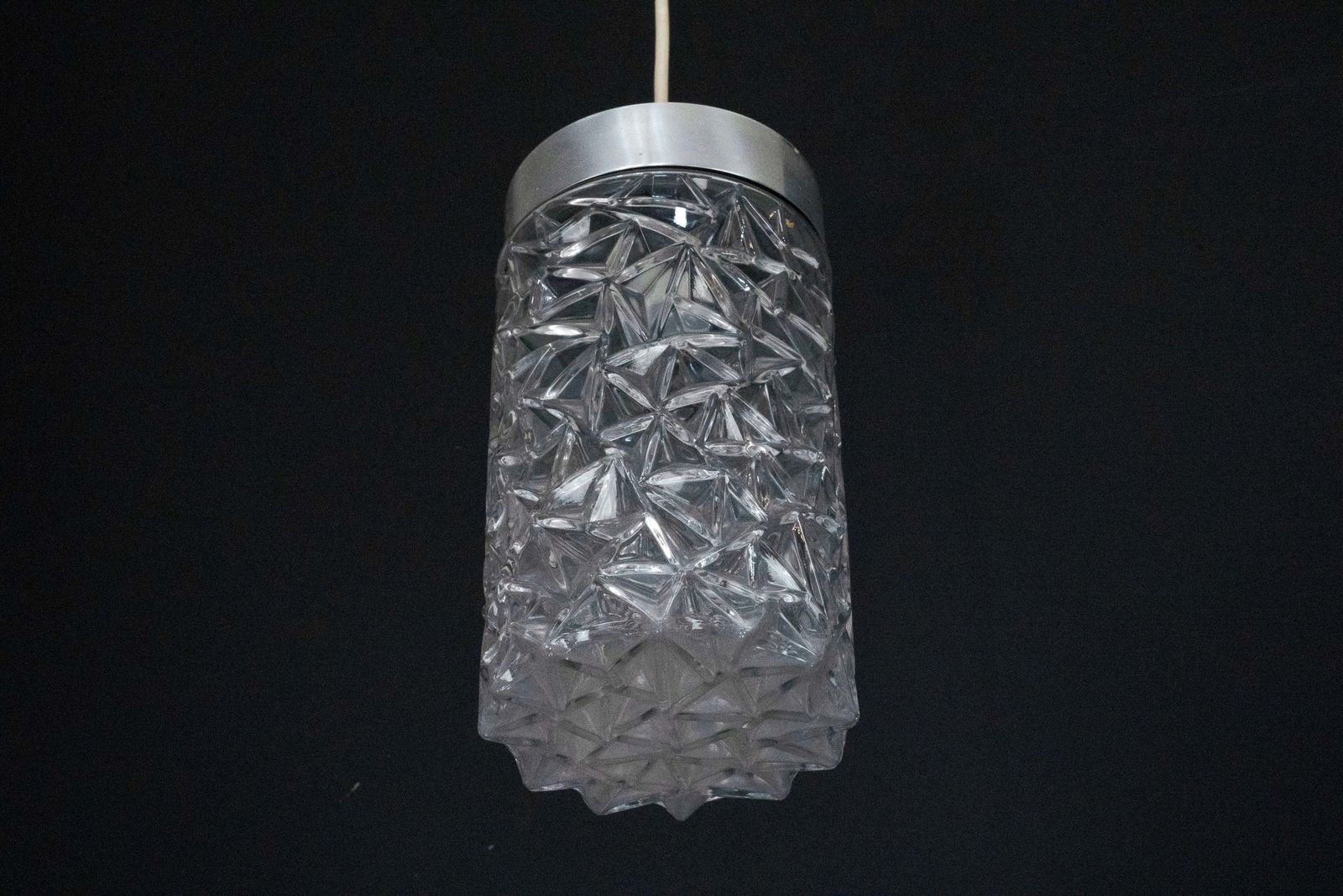 Pair Of Italian Pendant Lights In Glass And Polished Aluminum, 1970s photo 1235.0