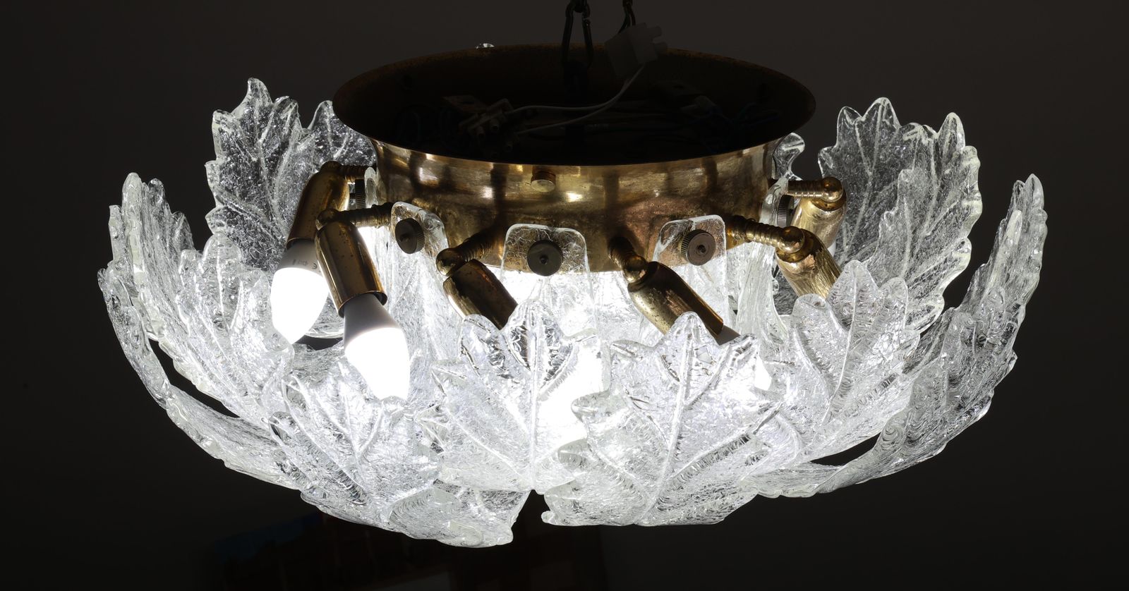 photo furniture Verona, Luxury Italian Murano Glass Ceiling Light Or Flush Mount, 1980s