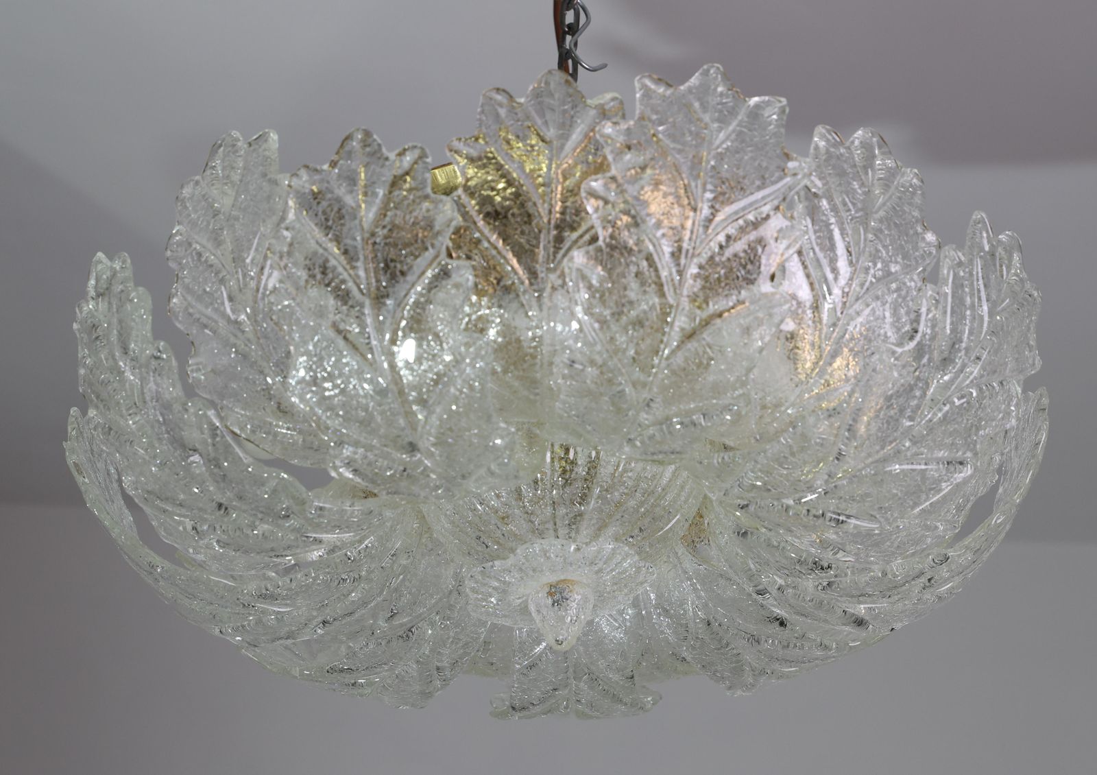 photo vinterior Verona, Luxury Italian Murano Glass Ceiling Light Or Flush Mount, 1980s
