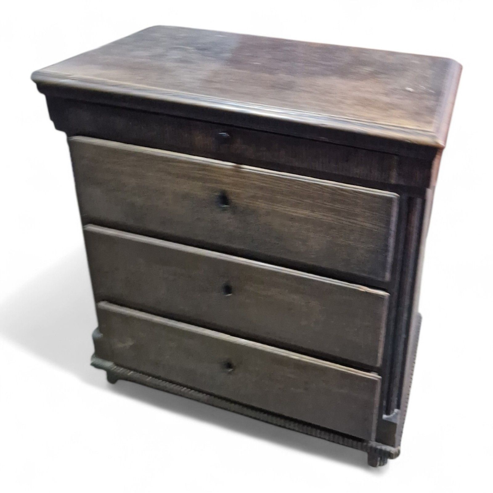 Antique Continental Rustic Drawers Oak Chest Of Drawers Lockable Storage photo for sale
