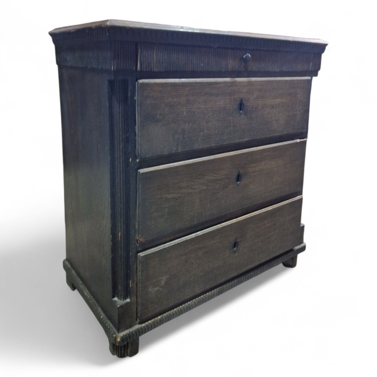 Antique Continental Rustic Drawers Oak Chest Of Drawers Lockable Storage photo 275.0