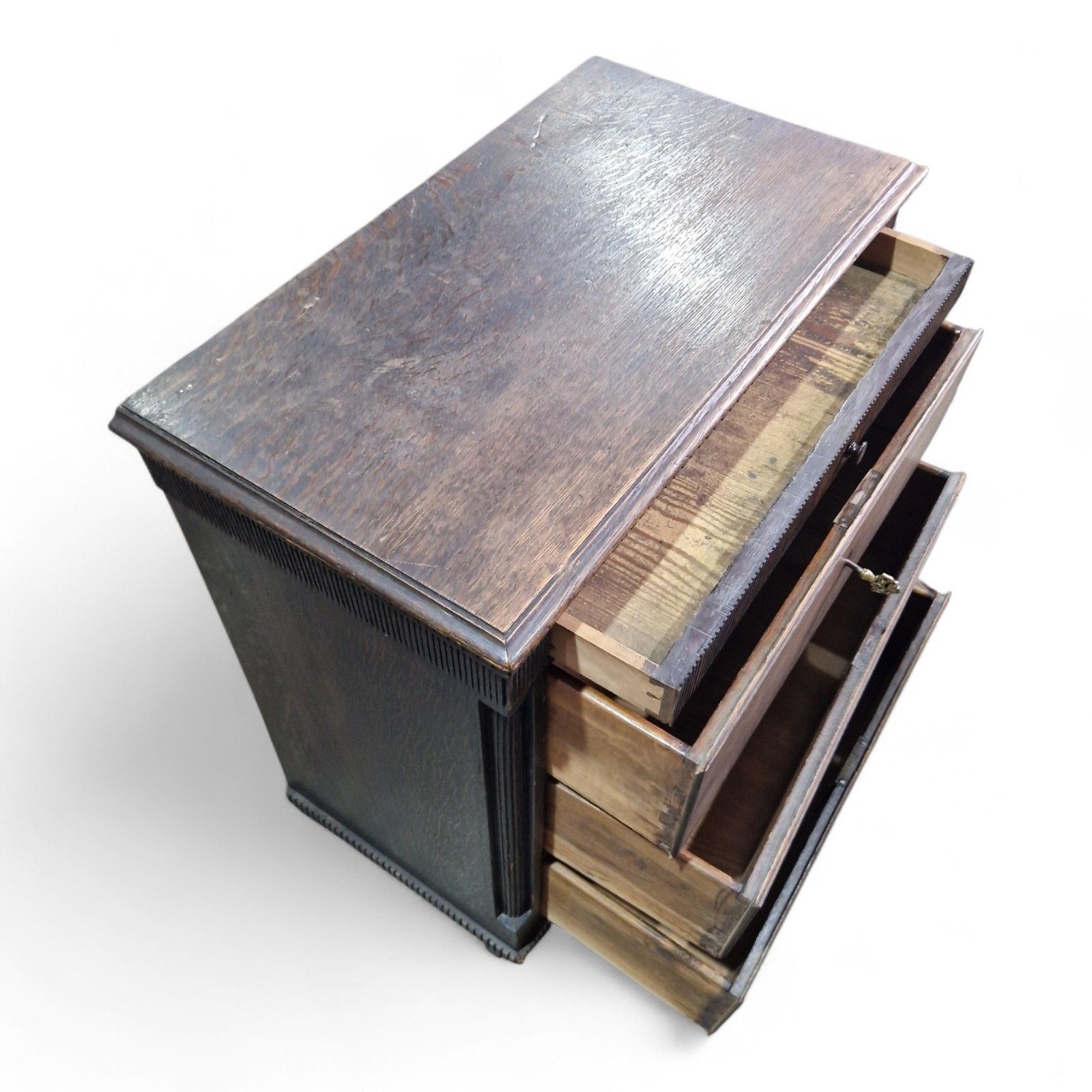 photo buy Antique Continental Rustic Drawers Oak Chest Of Drawers Lockable Storage