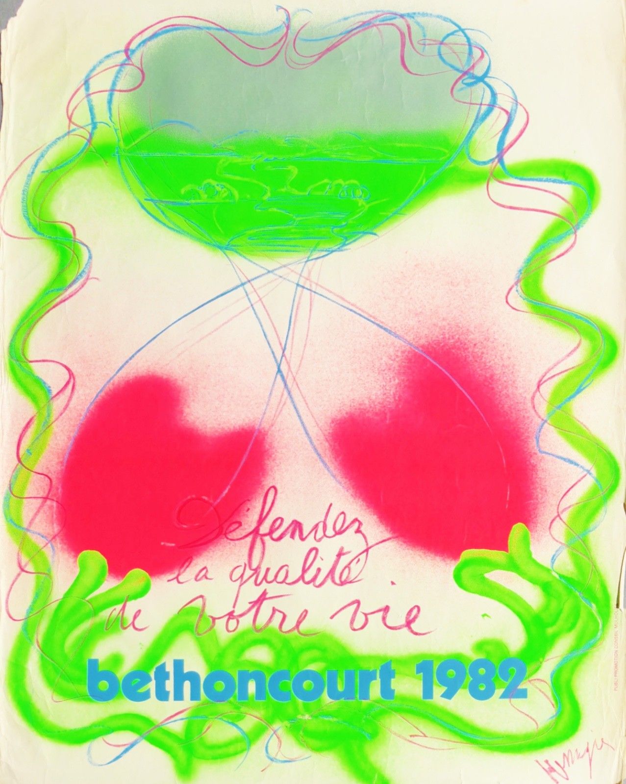 Jean Messagier Poster Poster Defend The Quality Of Your Life Bethoncourt 1982