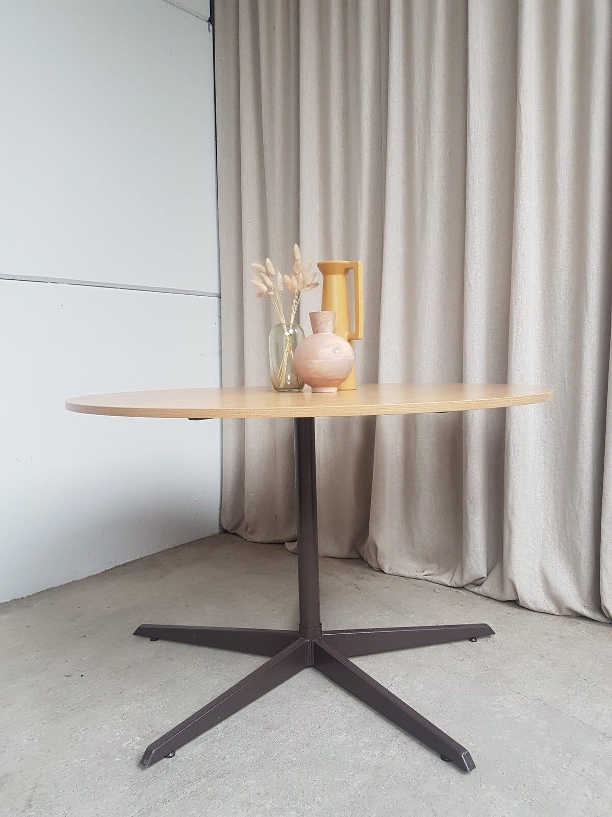 Vtg Mid Century Circular Melamine Modernist Dining Table Danish Retro R500