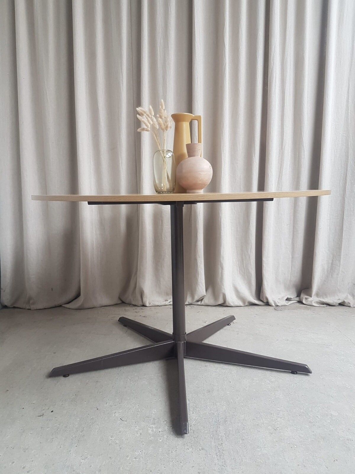 Vtg Mid Century Circular Melamine Modernist Dining Table Danish Retro R500 photo furniture