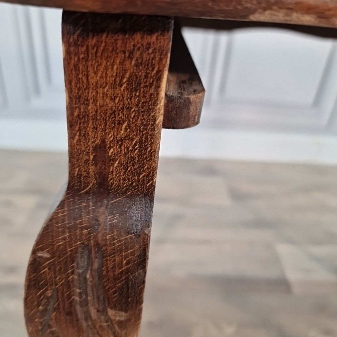 photo for sale Vintage Side Coffee Table Glass Top Occasional Table Retro Wooden Carved