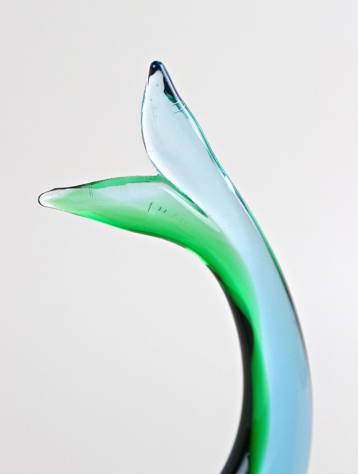 370.0 Murano Glass Fish Sculpture, Blue/ Green Tones , Mid Century   Italy Ca. 1970 photo