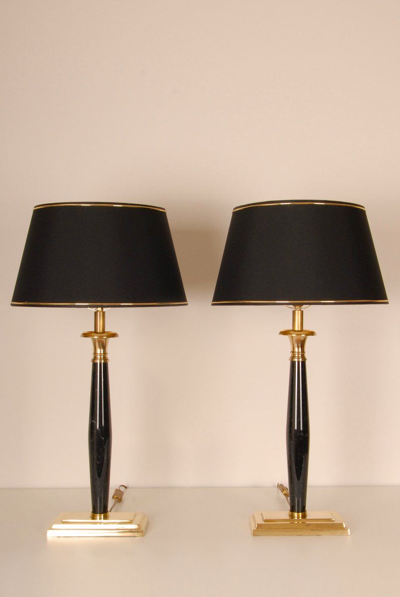 Italian Marble Table Lamps, 1980s, Set Of 2