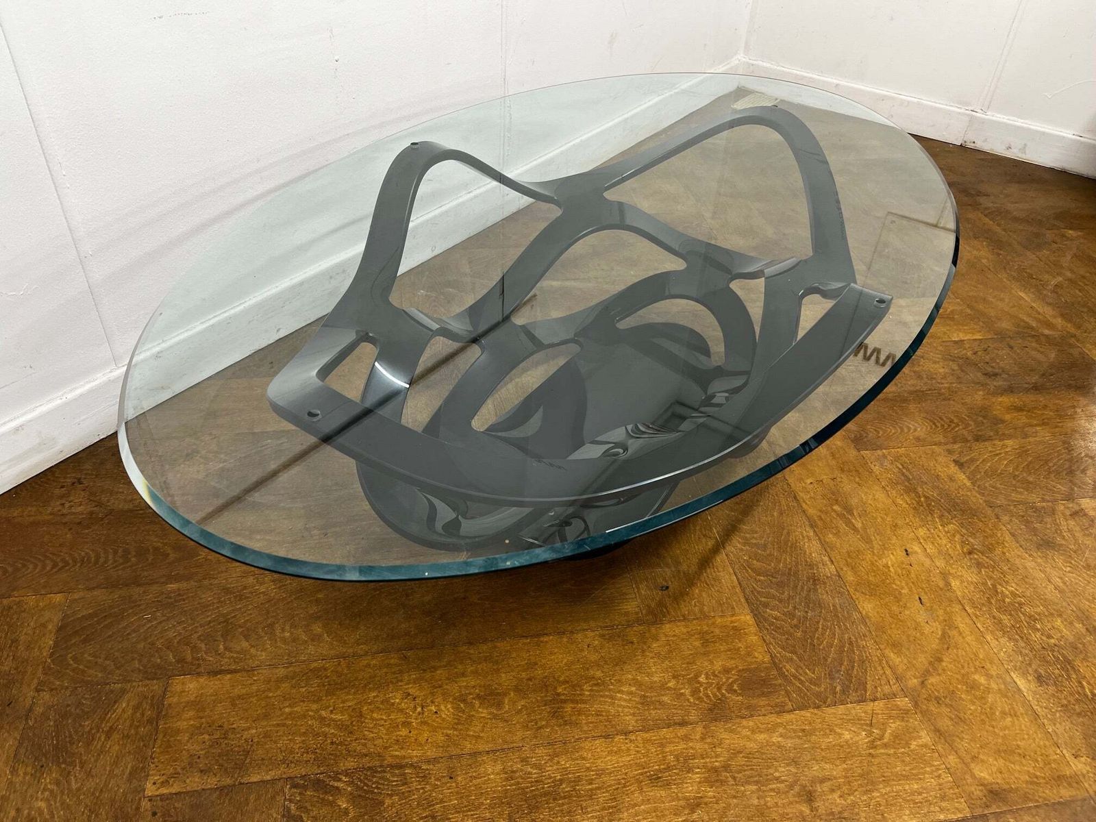 Reflex Angelo Neolitico 40 Vetro Murano Glass Elliptical Coffee Table photo vinterior