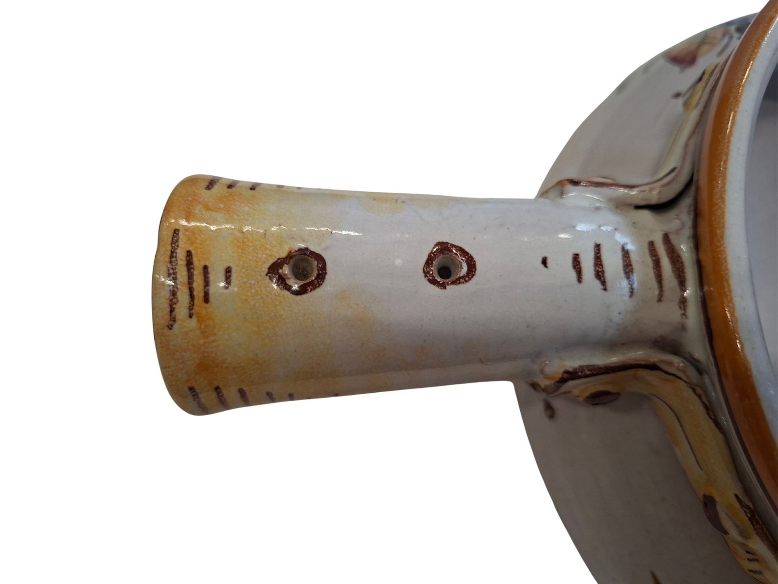 Scaldino In Ceramica Dipinto A Mano – Stile Deruta – Vintage Da Collezione photo vinterior