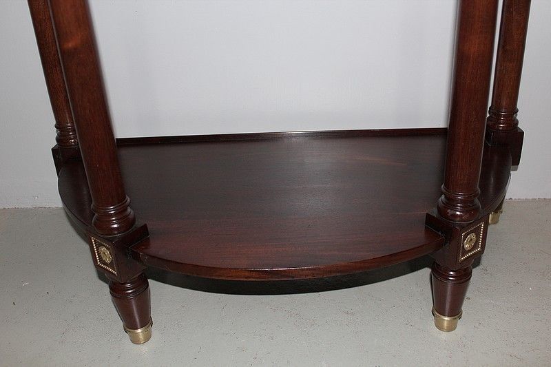 photo furniture Louis XVI Half Moon Console In Mahogany 18th