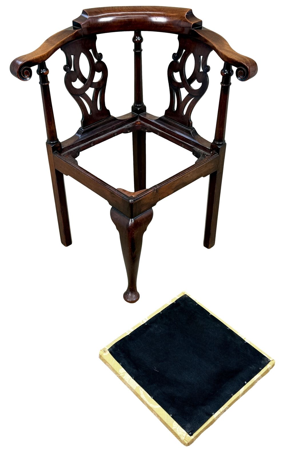 photo for sale Georgian 18th Century Walnut Corner Armchair (England, Circa 1750)