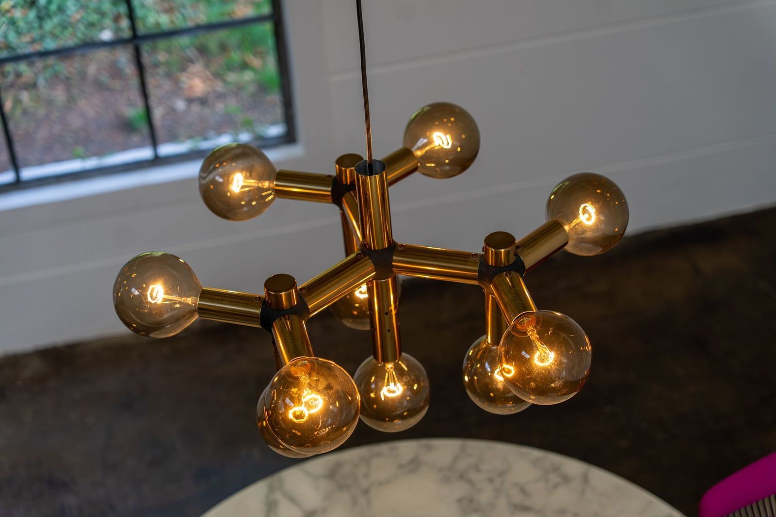 Atomic Chandelier By Trix & Robert Haussmann For Swiss Lamp International, 1960s photo vintage