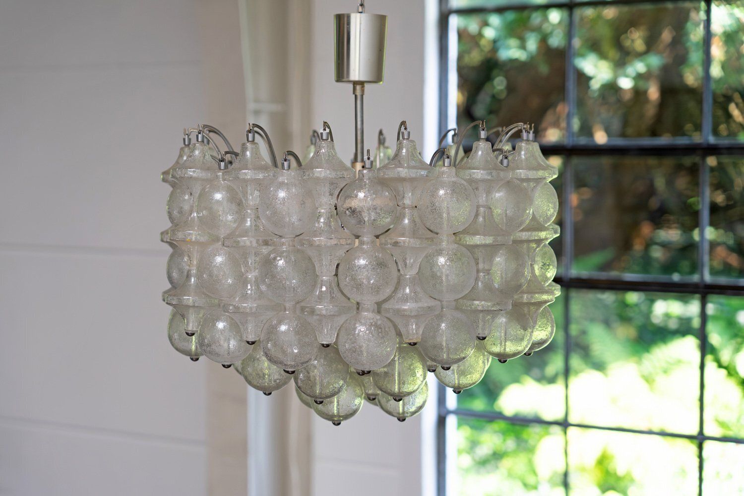 Hollywood Regency Murano Glass Tulip Chandelier, 1960s photo furniture