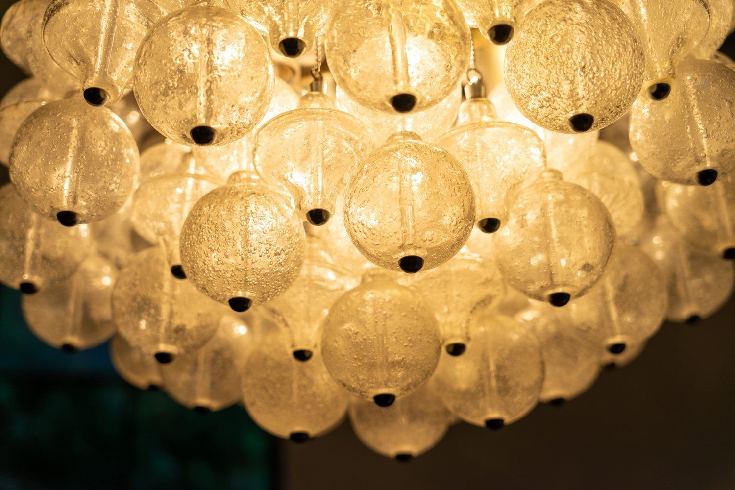Lighting Hollywood Regency Murano Glass Tulip Chandelier, 1960s photo