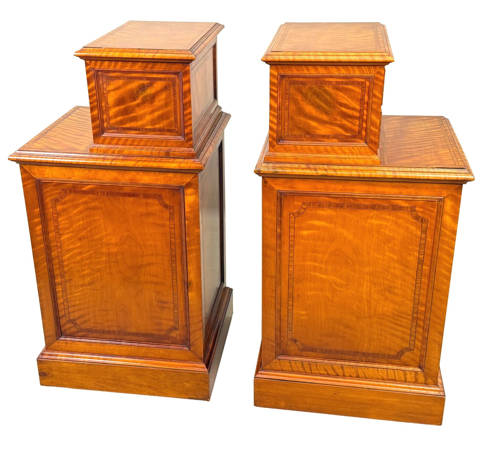 Paire de commodes de chevet en bois de satiné, XIXe siècle (Angleterre, vers 1890) photo furniture