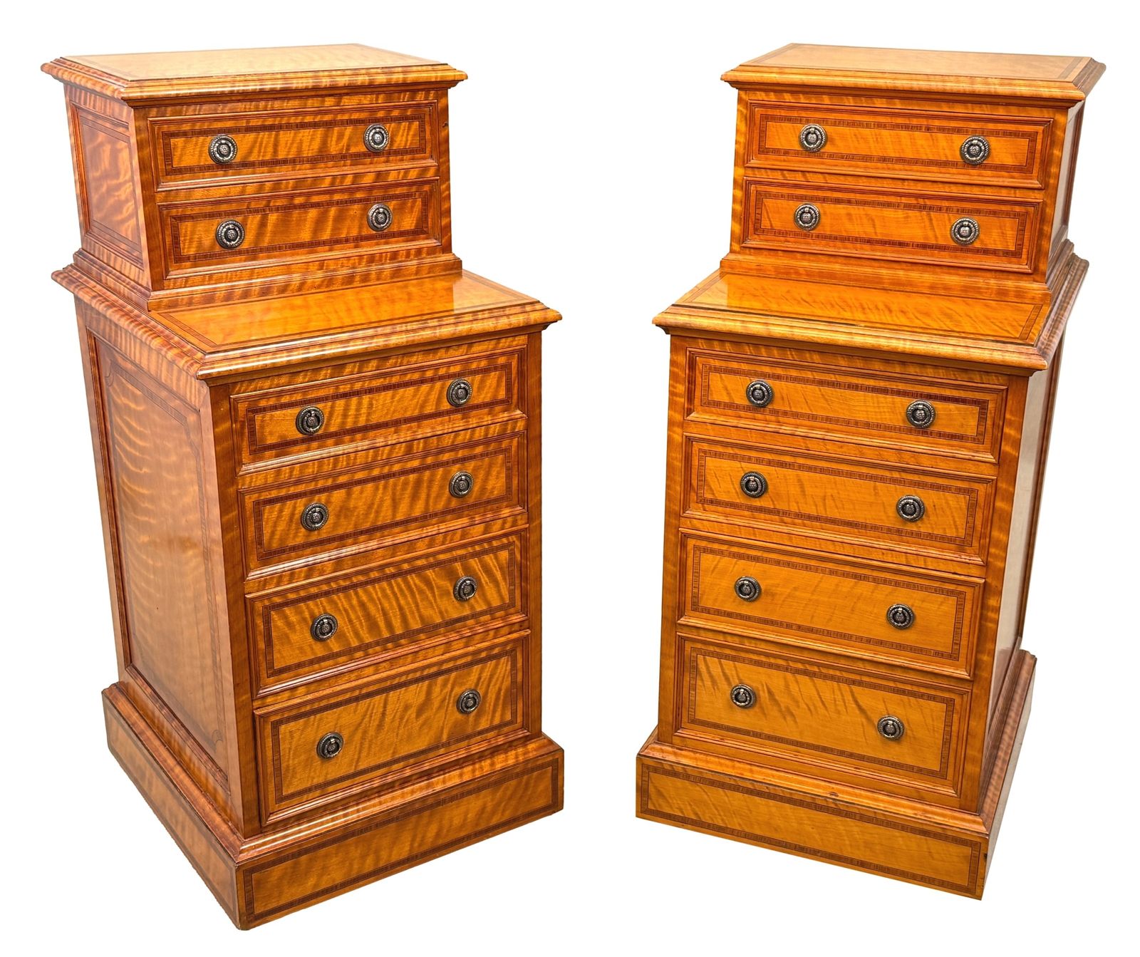 Paire de commodes de chevet en bois de satiné, XIXe siècle (Angleterre, vers 1890) photo buy