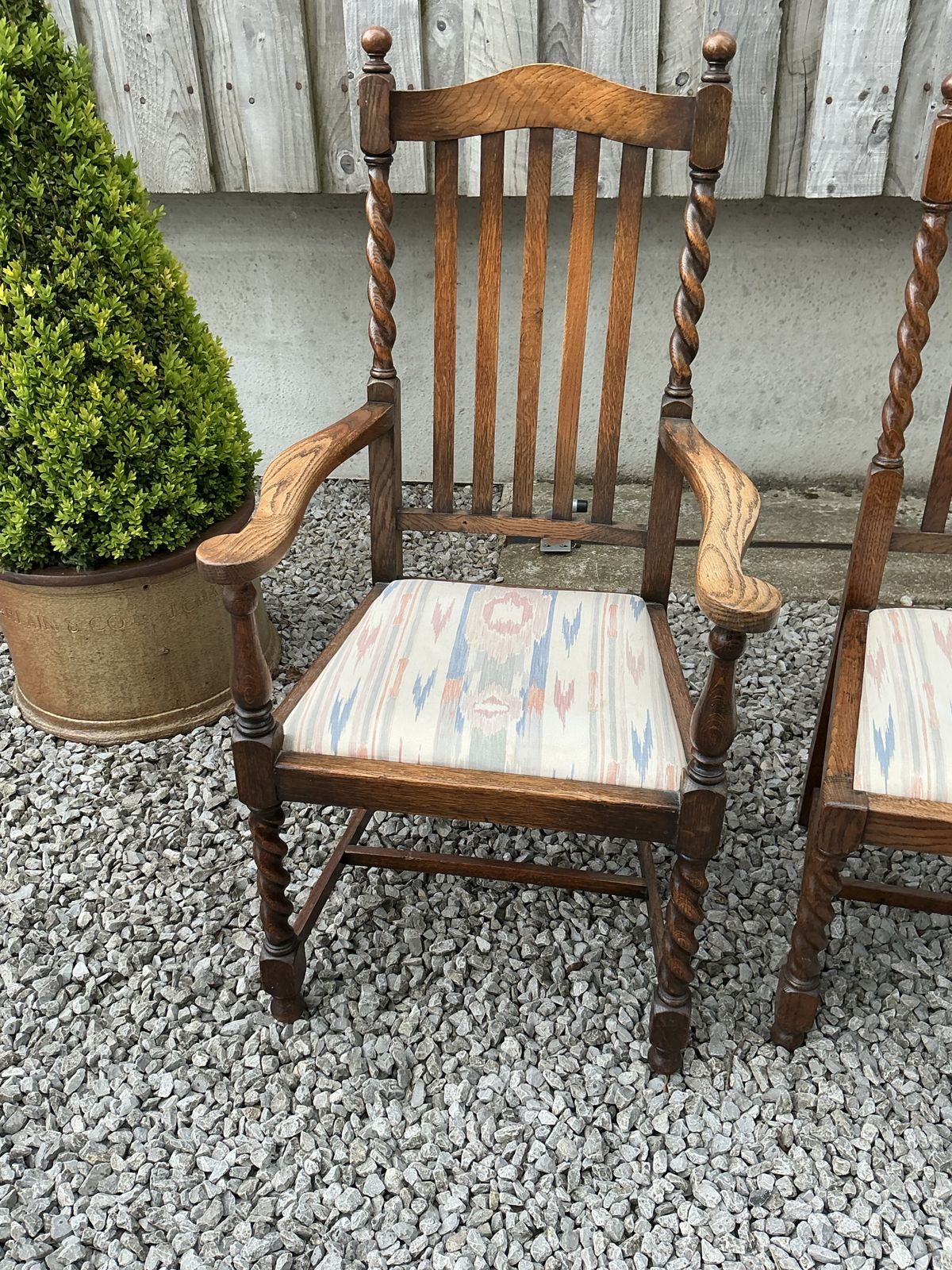 photo for sale Lovely Set Of 6 Oak Twist Leg Chairs