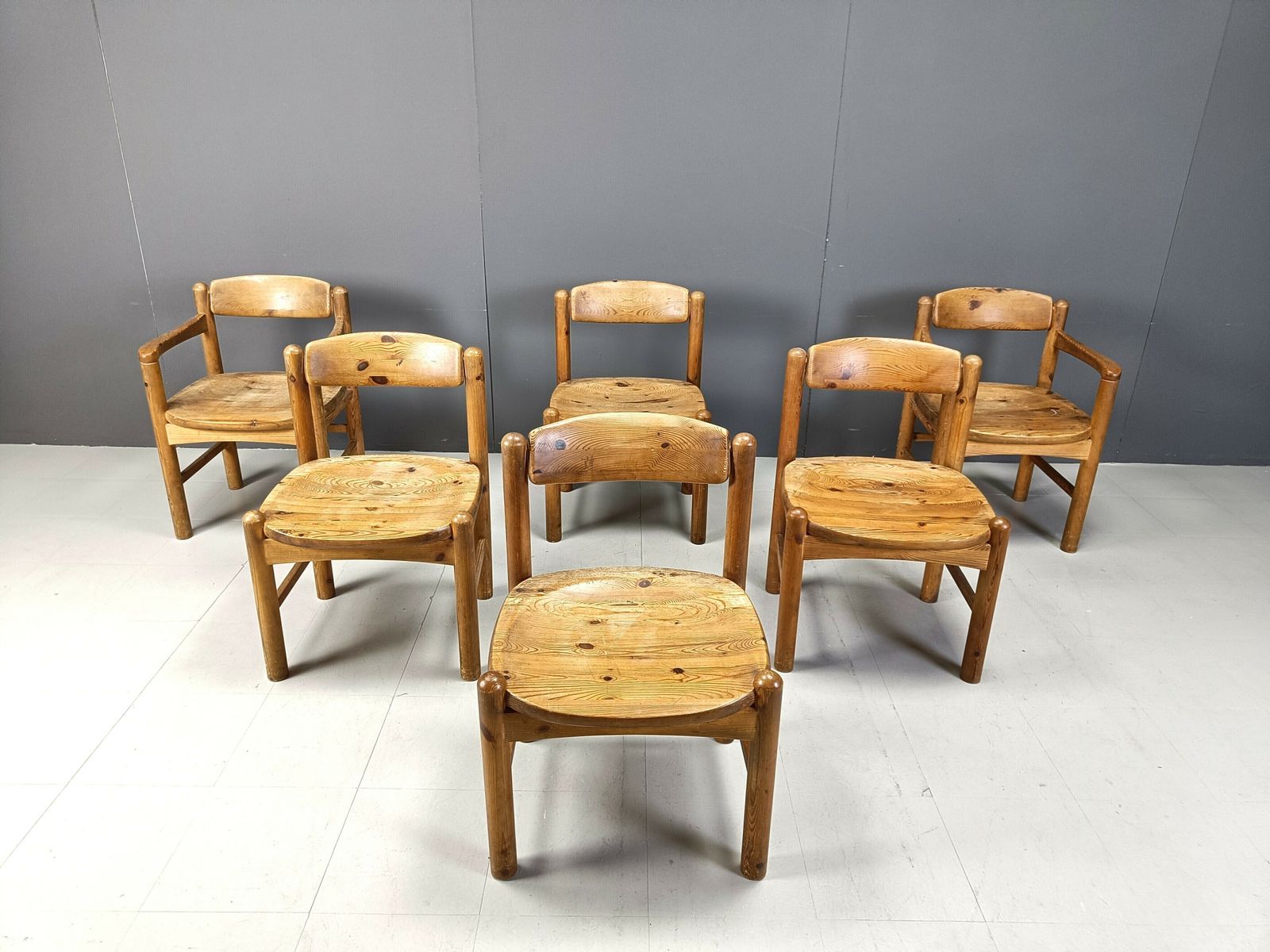 Rainer Daumiller Pine Wood Dining Chairs For Hirtshals Savvaerk   Set Of 6   1970s