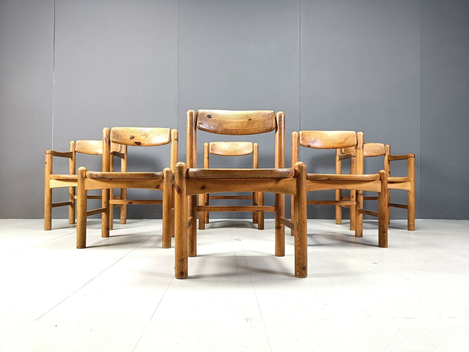 Rainer Daumiller Pine Wood Dining Chairs For Hirtshals Savvaerk   Set Of 6   1970s photo furniture