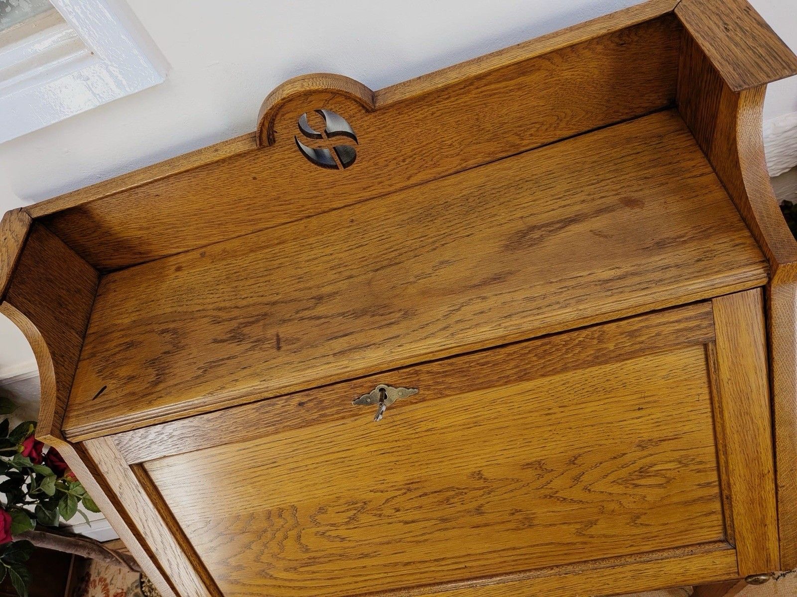 Art Nouveau Solid Oak Golden Oak Bureau photo vinterior