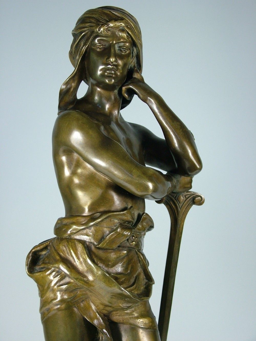 Henri Ple, French Art Nouveau Bronze Study Of David And Goliath C1890 photo buy