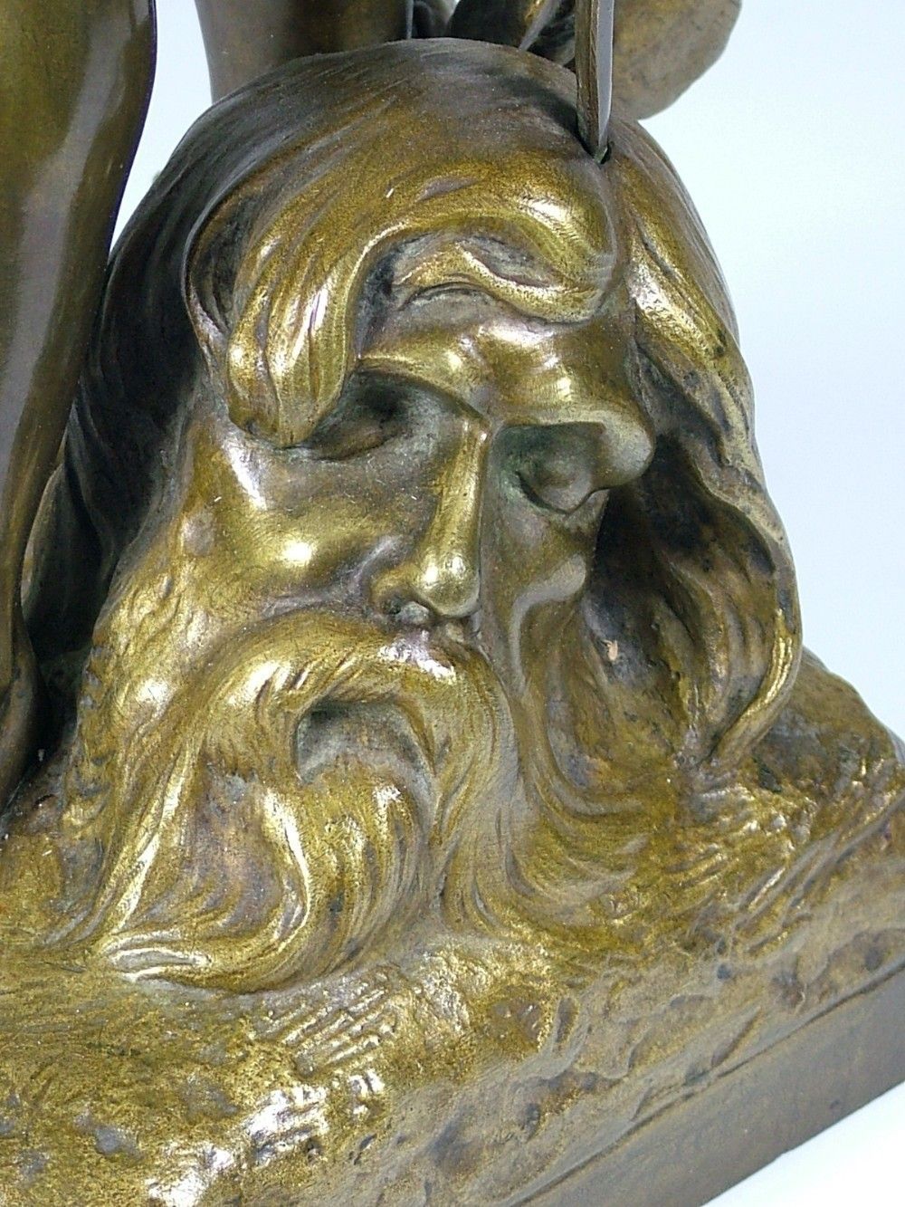 3330.0 Henri Ple, French Art Nouveau Bronze Study Of David And Goliath C1890 photo