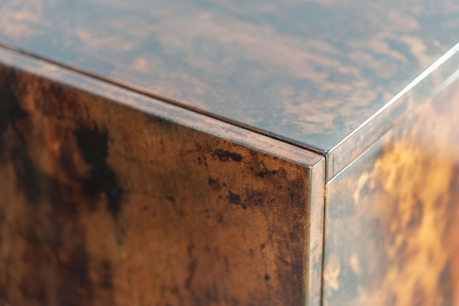 Large Sideboard Made Of Goatskin Leather By Aldo Tura, Italy, 1970s photo 27630.0