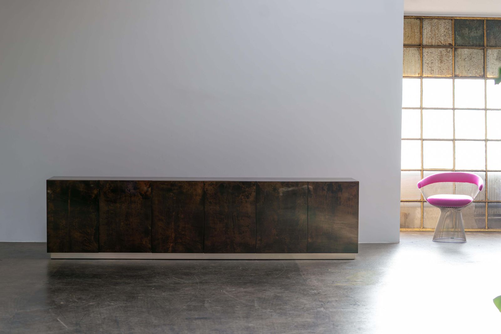 photo for sale Large Sideboard Made Of Goatskin Leather By Aldo Tura, Italy, 1970s