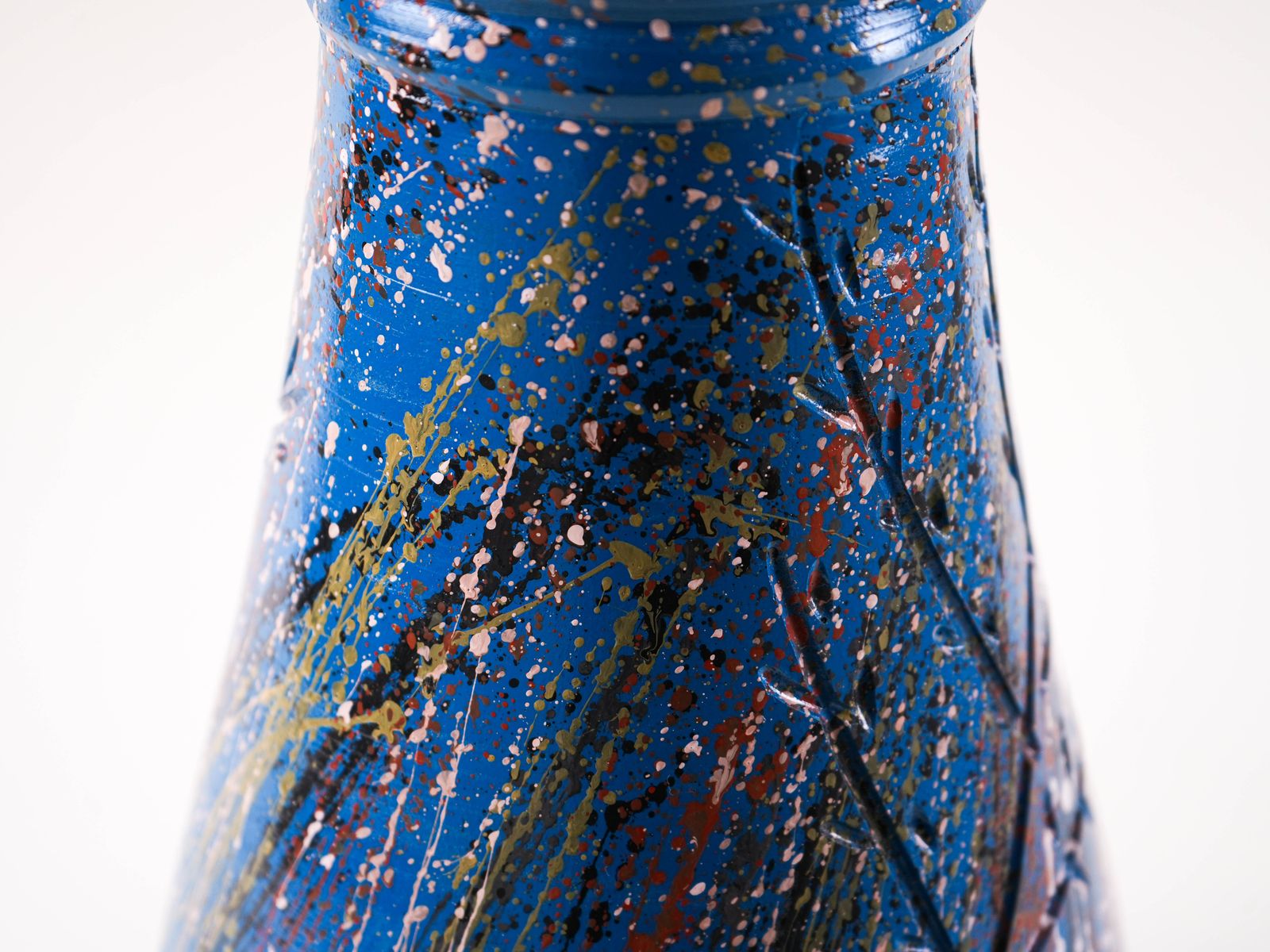 Blauwe keramische vaas, Deens design, jaren 1970, gemaakt in Denemarken photo vinterior
