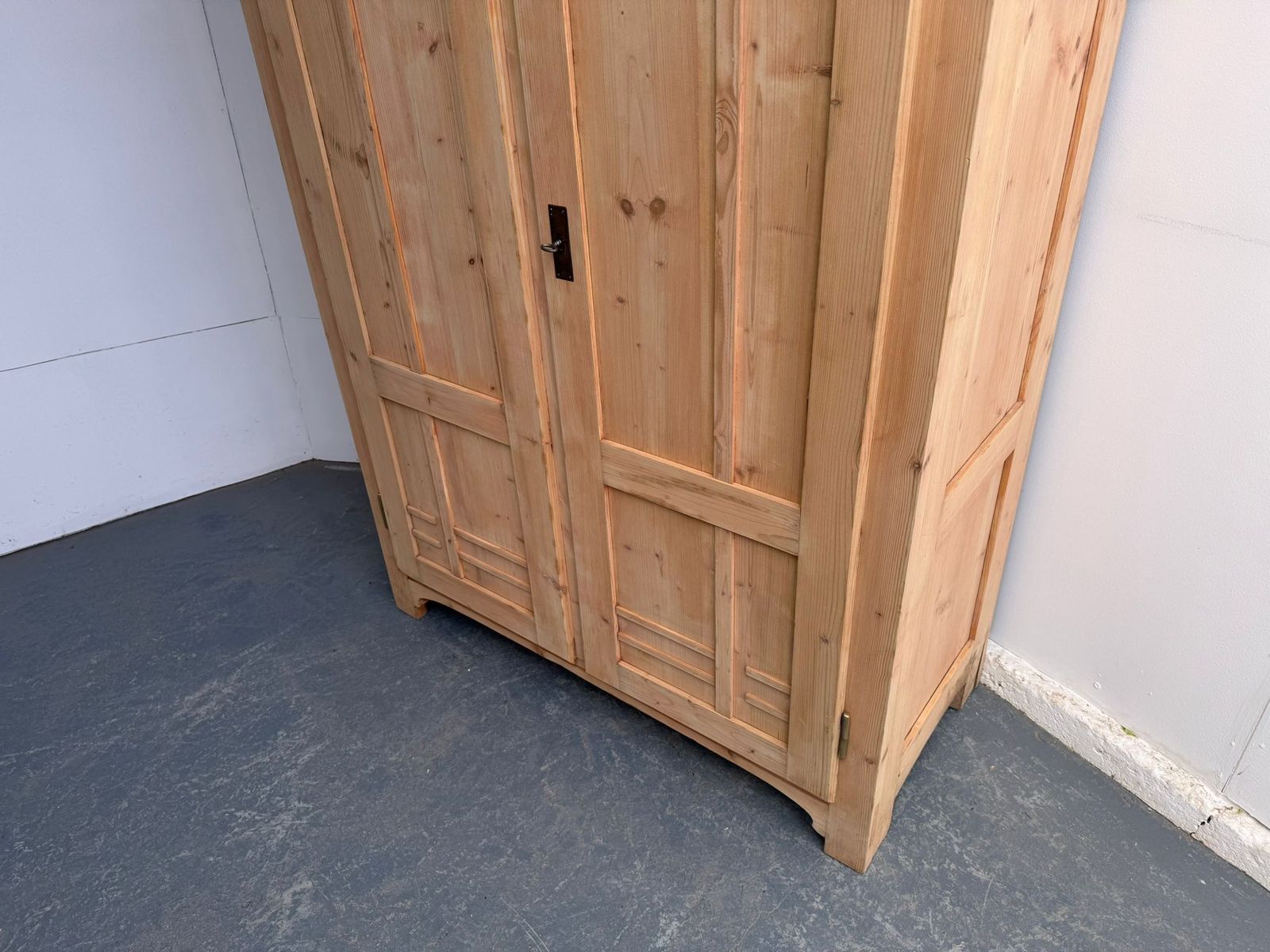 A Top Quality Pine Art Nouveau Cupboard To Paint / Wax photo for sale