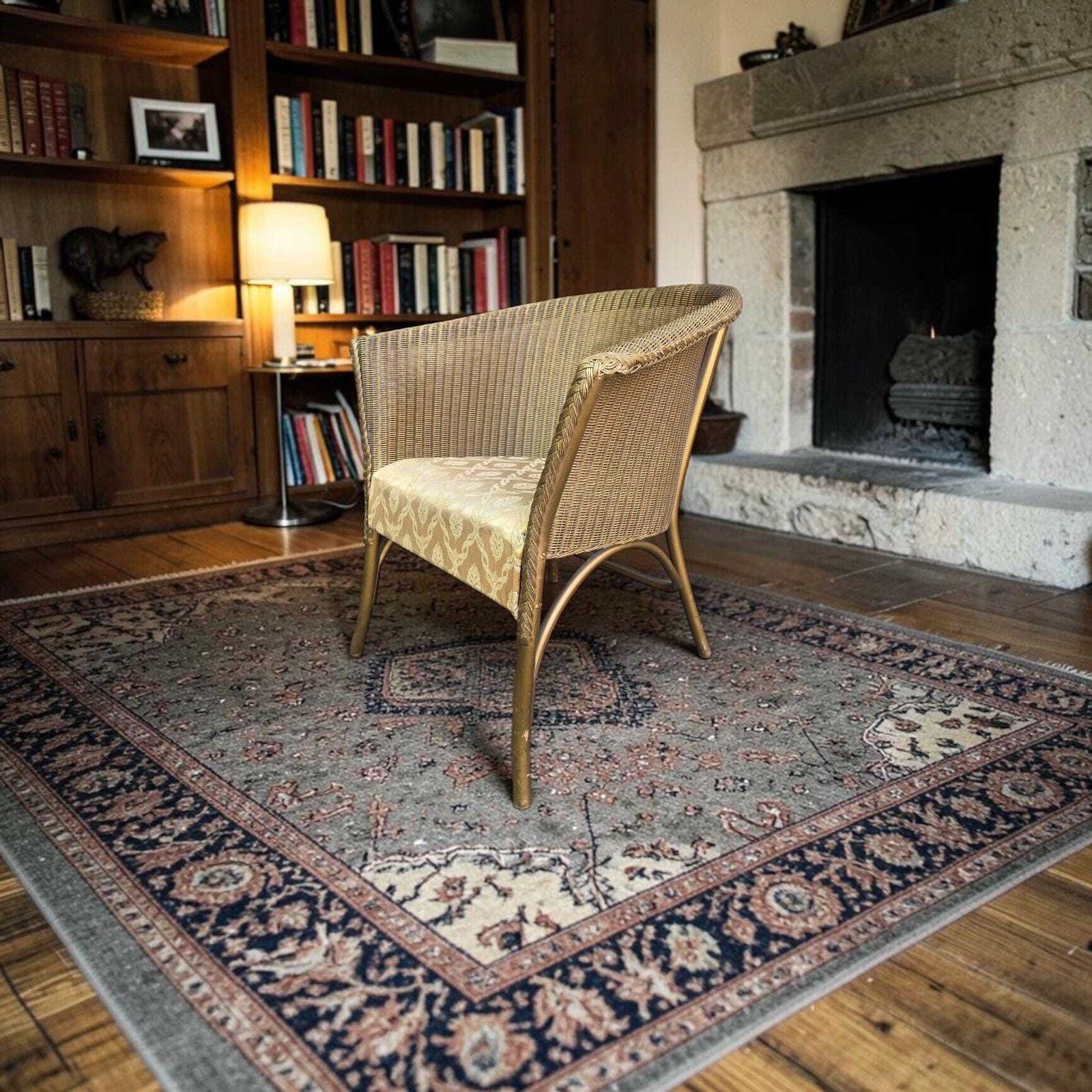 Vintage Lloyd Loom Style Tub Chair / 1970s
