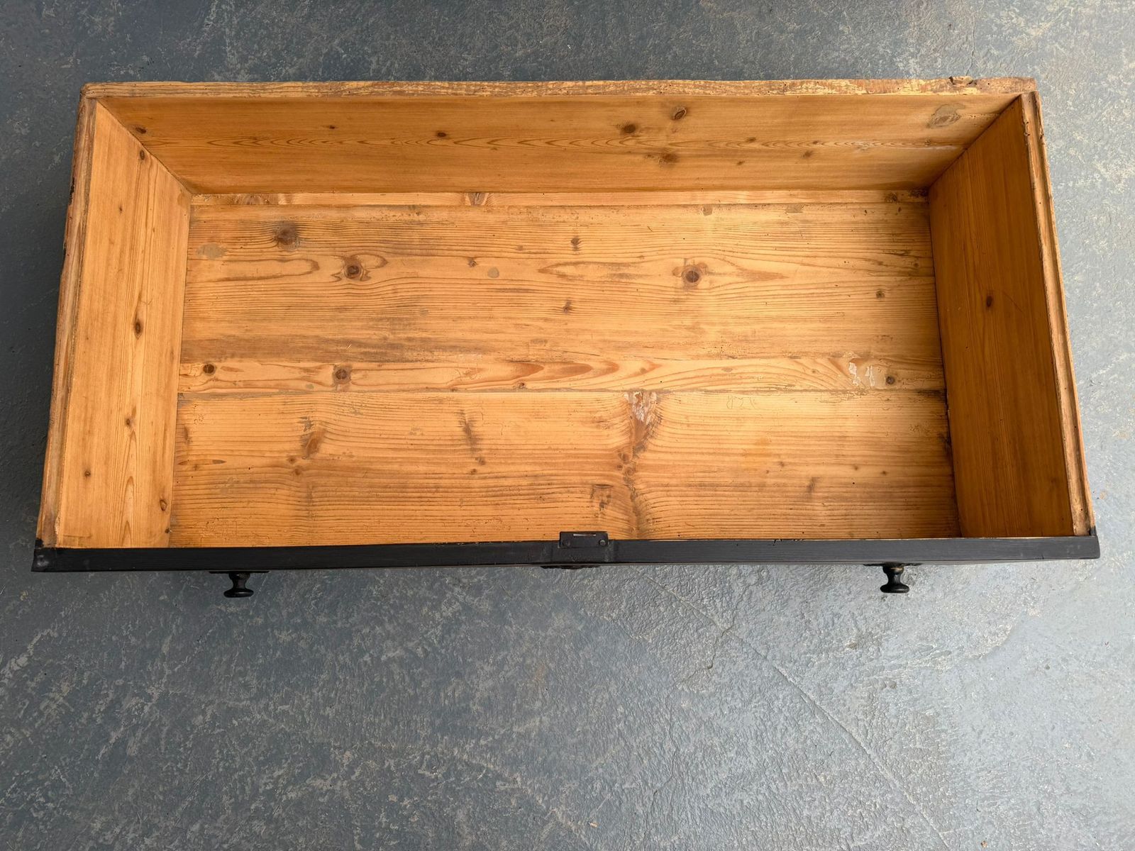 Furniture A Rare Original Hungarian Georgian Pine Black 3 Drawer Chest Of Drawers photo