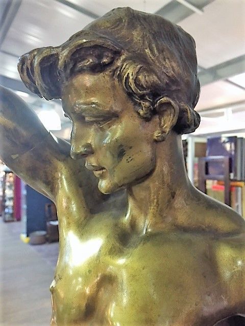 Debut, Marcel, A Huge Original French Bronze Casting Of A Young Man, C.1900 photo furniture