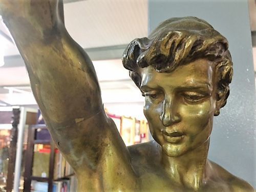 Debut, Marcel, A Huge Original French Bronze Casting Of A Young Man, C.1900 photo Art