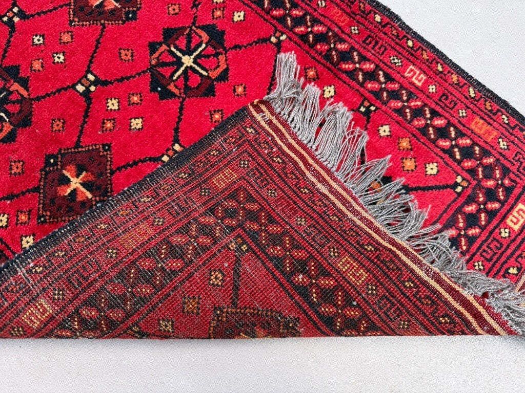 Afghan Runner Narrow 150x54 Cm, Vintage Turkoman Ersari Rug photo vinterior