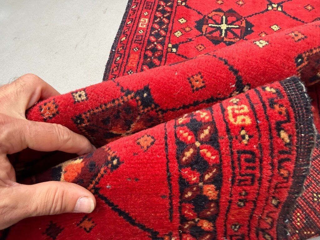 Textiles Afghan Runner Narrow 150x54 Cm, Vintage Turkoman Ersari Rug photo