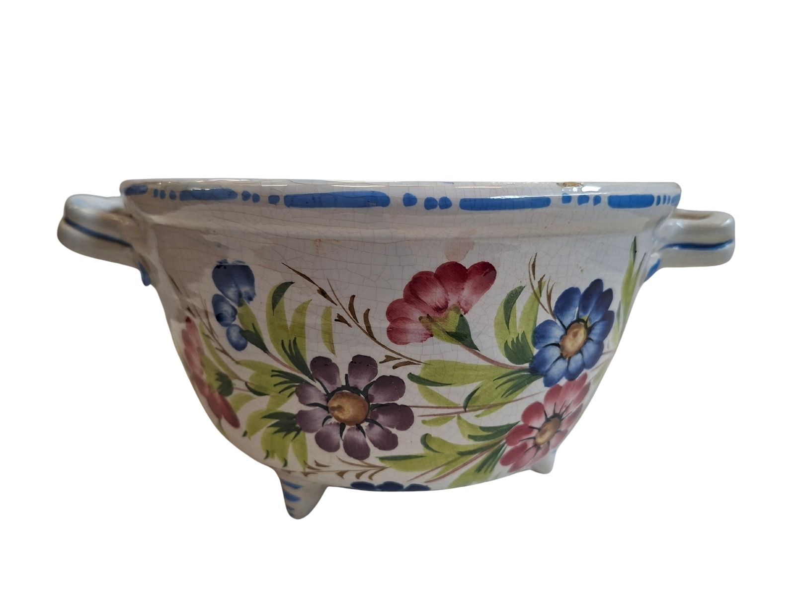 photo furniture Raro Scolapasta Antico In Ceramica Di Bassano – Dipinto A Mano – 1950