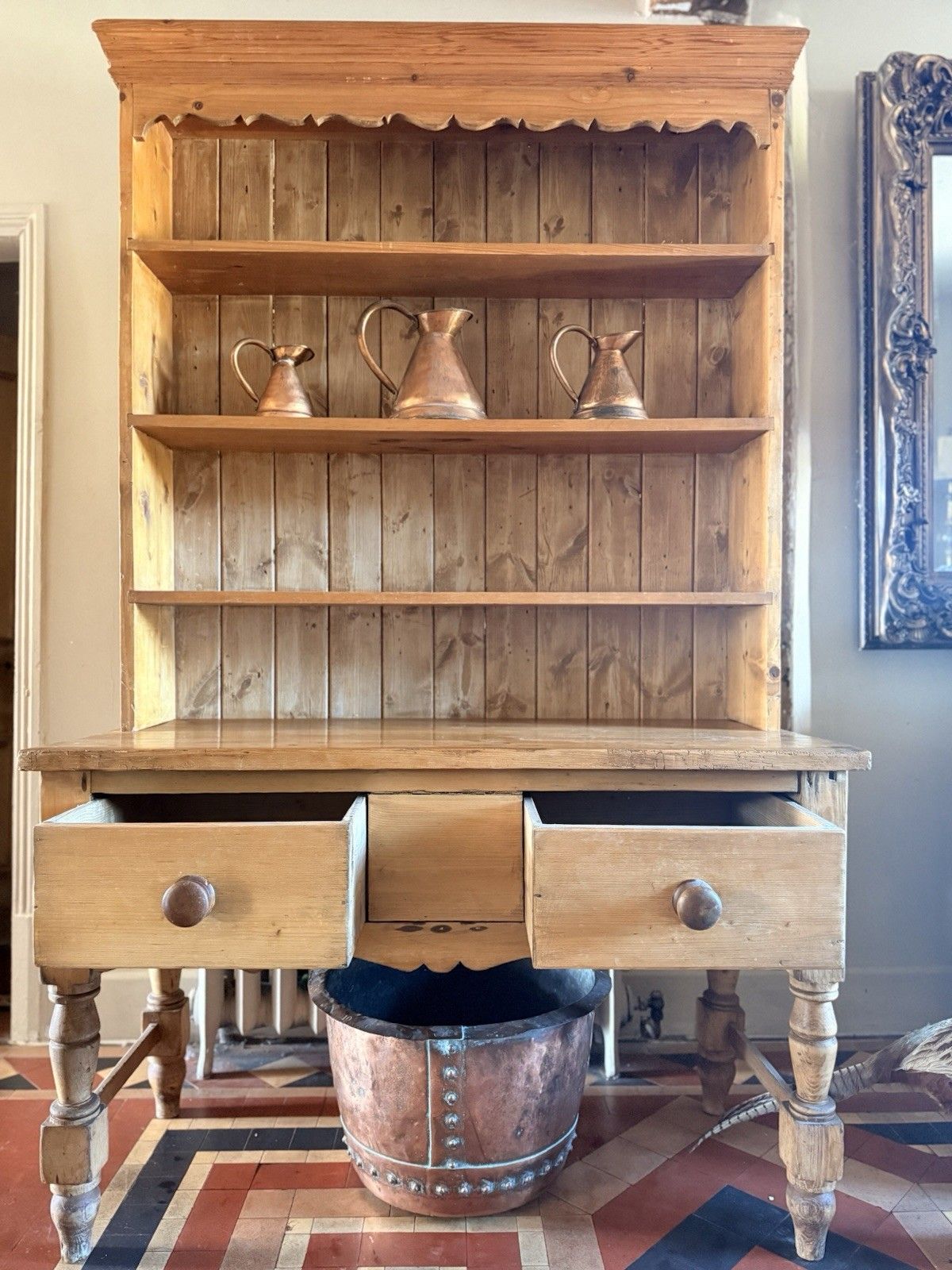 English Antique Pine Rustic Farmhouse Primitive Provincial Country Dresser 1860c photo buy