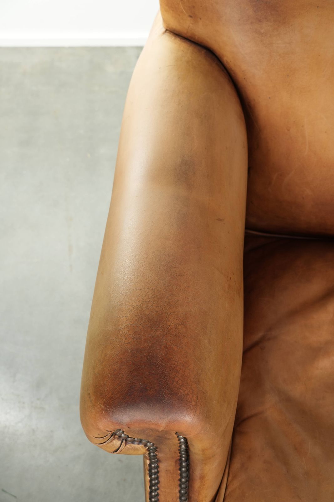 Beautiful And Comfortable Armchair Made Of Cowhide Leather With A Characterful And Charming English Look. photo buy