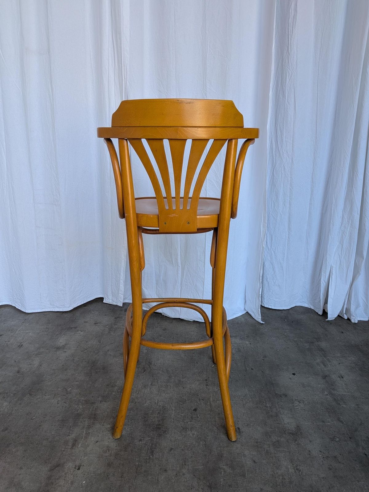 Vintage Bentwood Bar Chair With Armrests, Mid Century Pub Stool Thonet Style photo Furniture