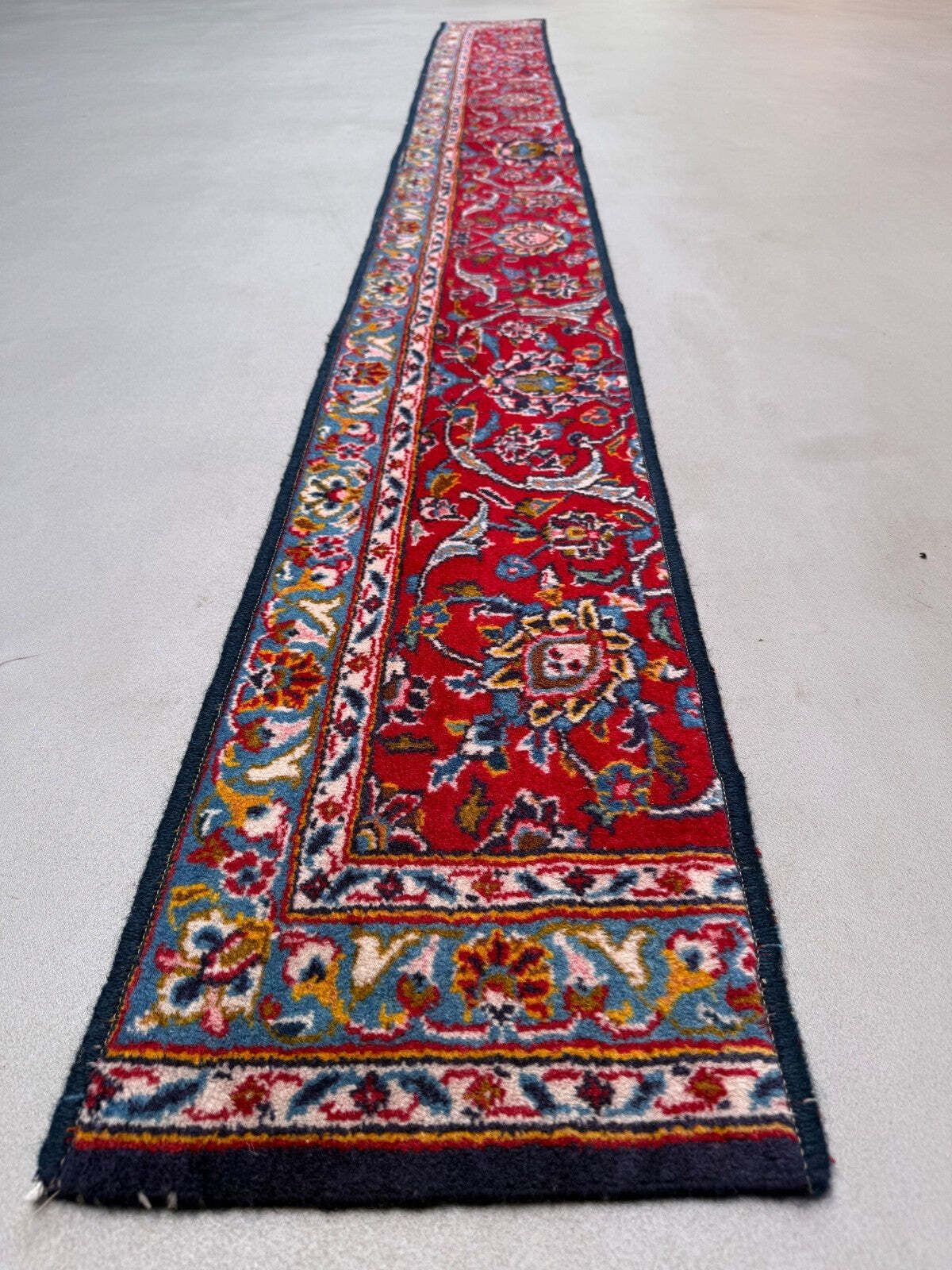 Tribal Narrow Runner 295x30 Cm Wool Vintage Hallway Rug, Red 2534 photo for sale