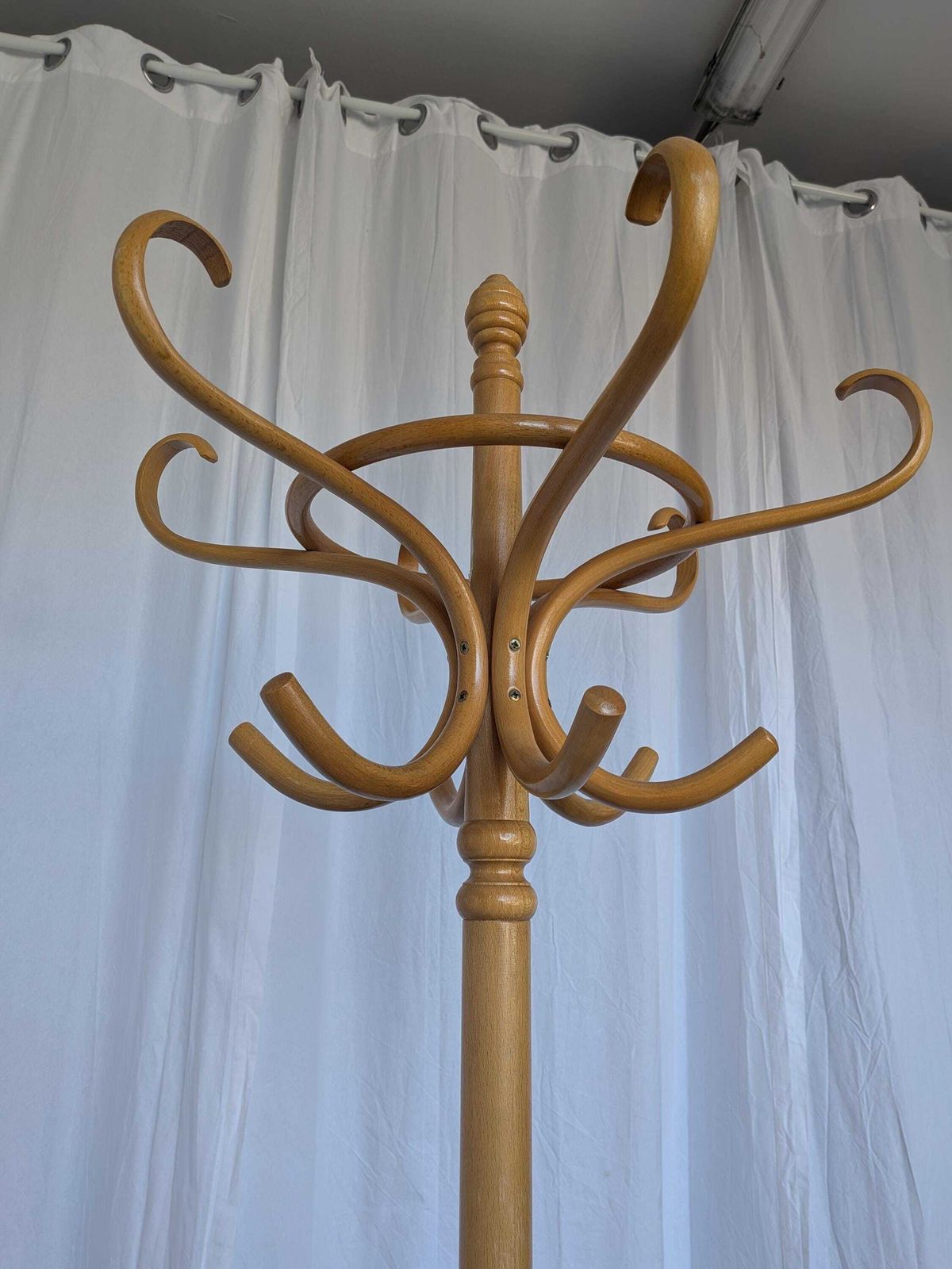 Furniture Vintage Bentwood Coat Stand In Thonet Style, Mid Century Coat Rack photo