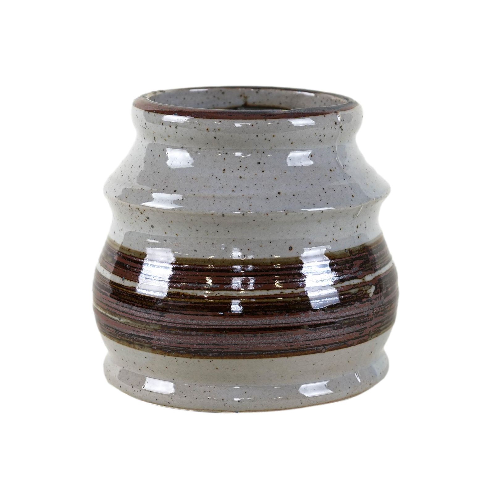 Grijze Keramische Vaas, Deens Design, Jaren 1960, Made In Denmark