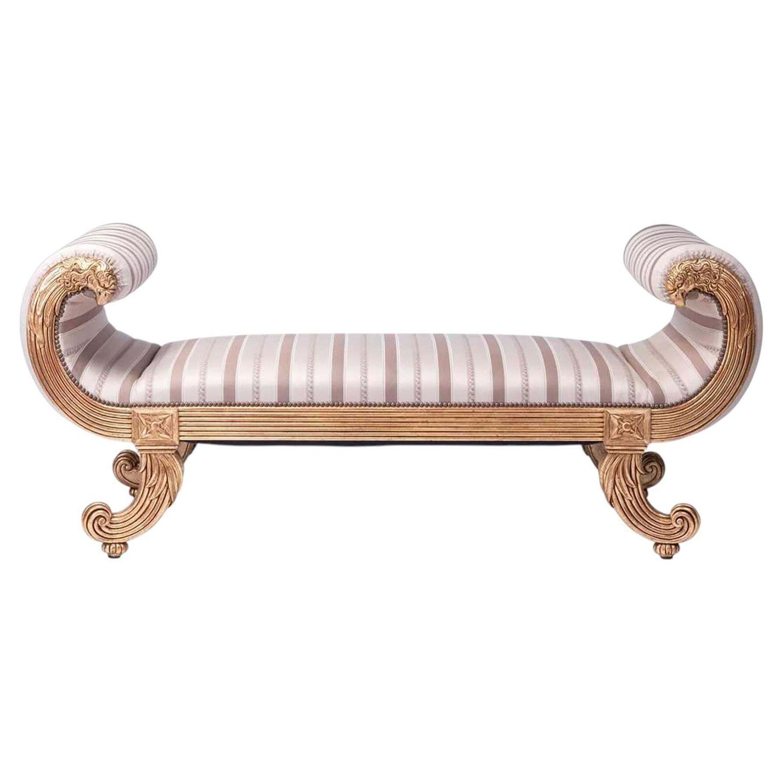 Fine Empire Style Giltwood Window Seat Banquette By Charles Emile Moinat
