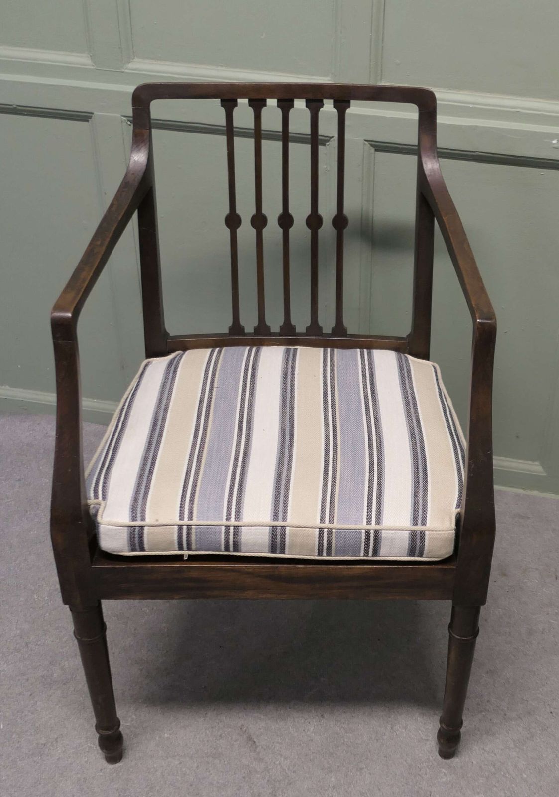 A Pair Of Regency Elbow Chairs, Hall Chairs These Beautiful Chairs Are Made In Oak photo for sale