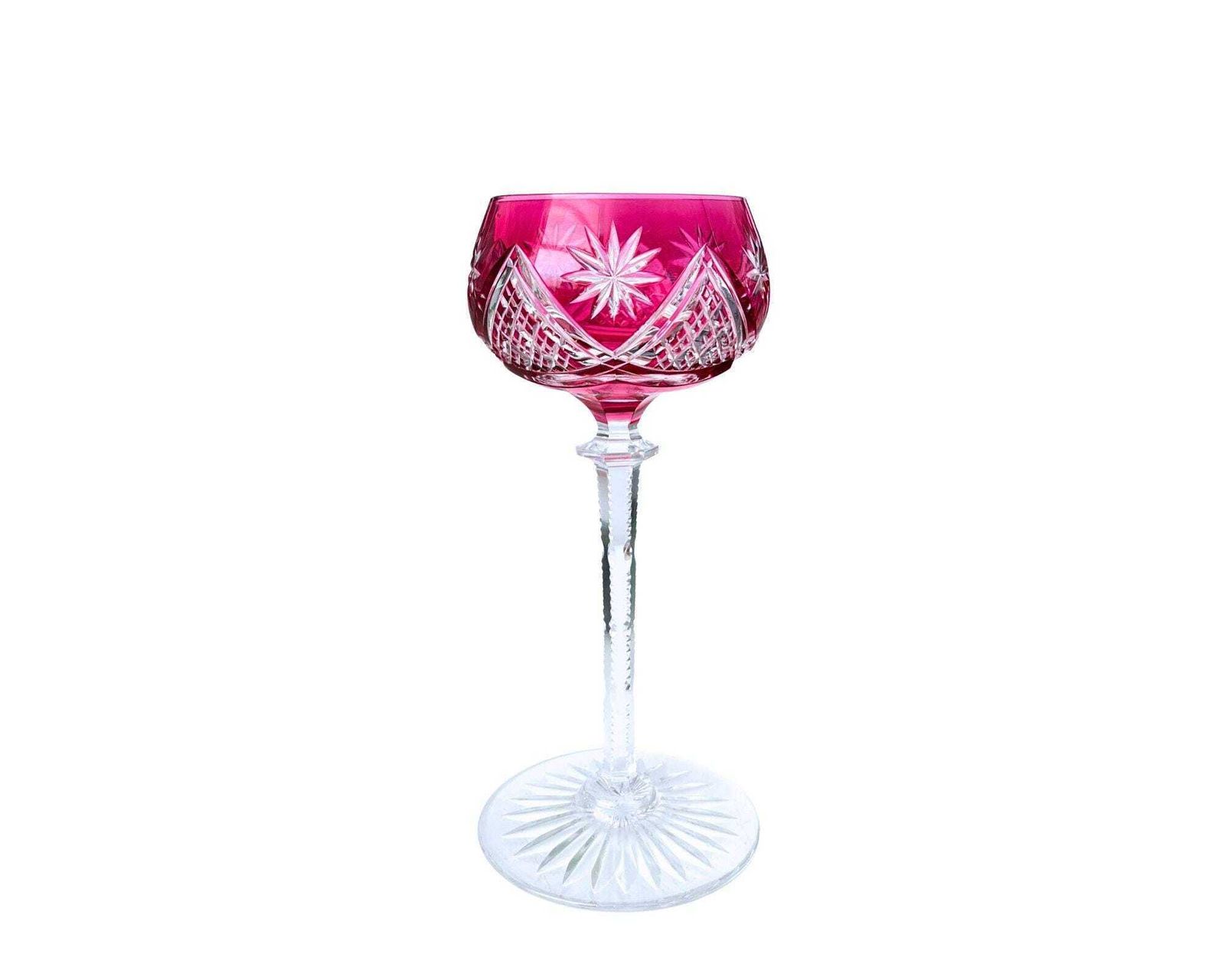 Verres à vin Val Saint Lambert en rouge, 6 pièces, Art déco photo buy